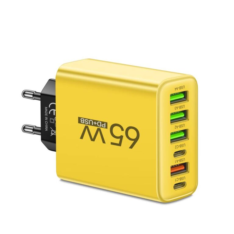 65W 6-in-1 Fast Charger – Charge Up to 6 Devices at Once – Perfect for Home, Office, and Travel