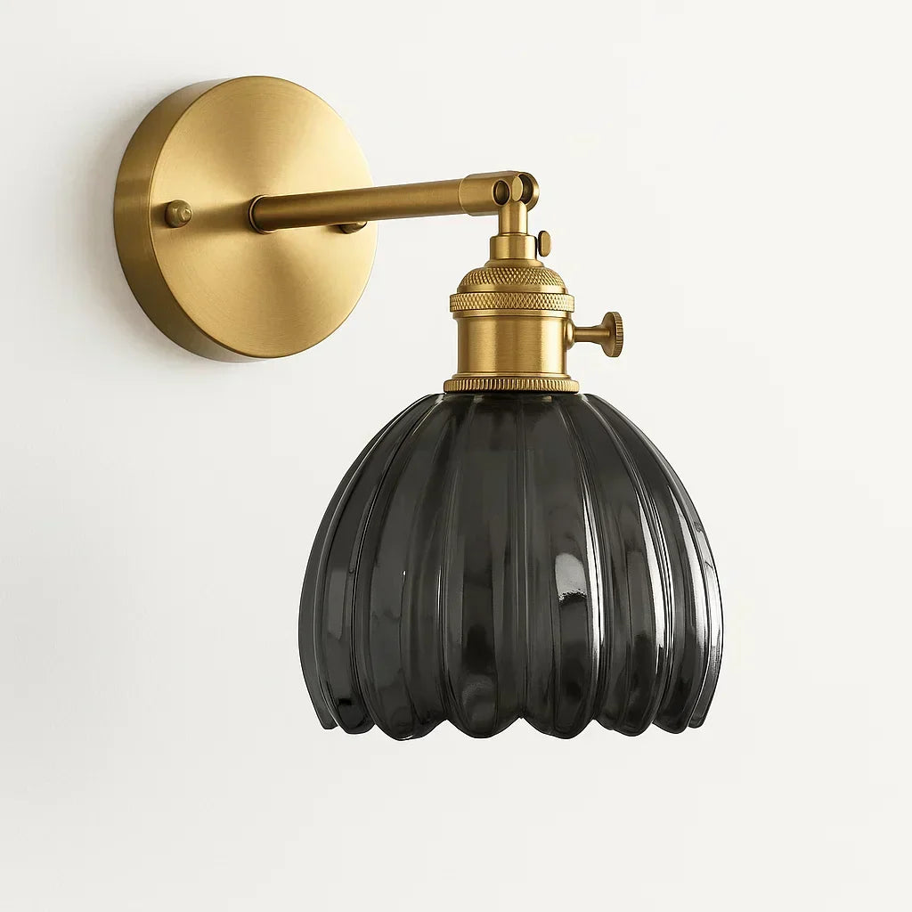 Retro Wall Lamp with Tulip Glass Shade | Vintage Style