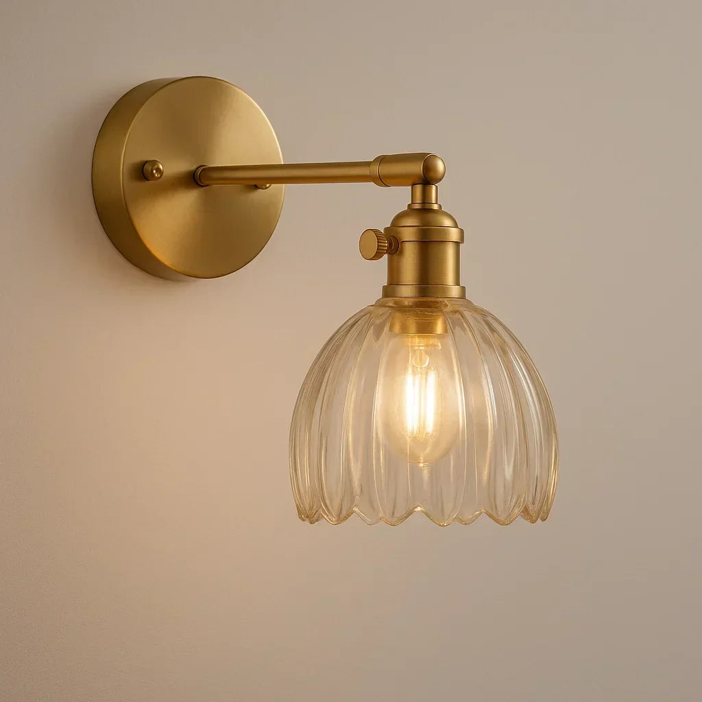 Retro Wall Lamp with Tulip Glass Shade | Vintage Style