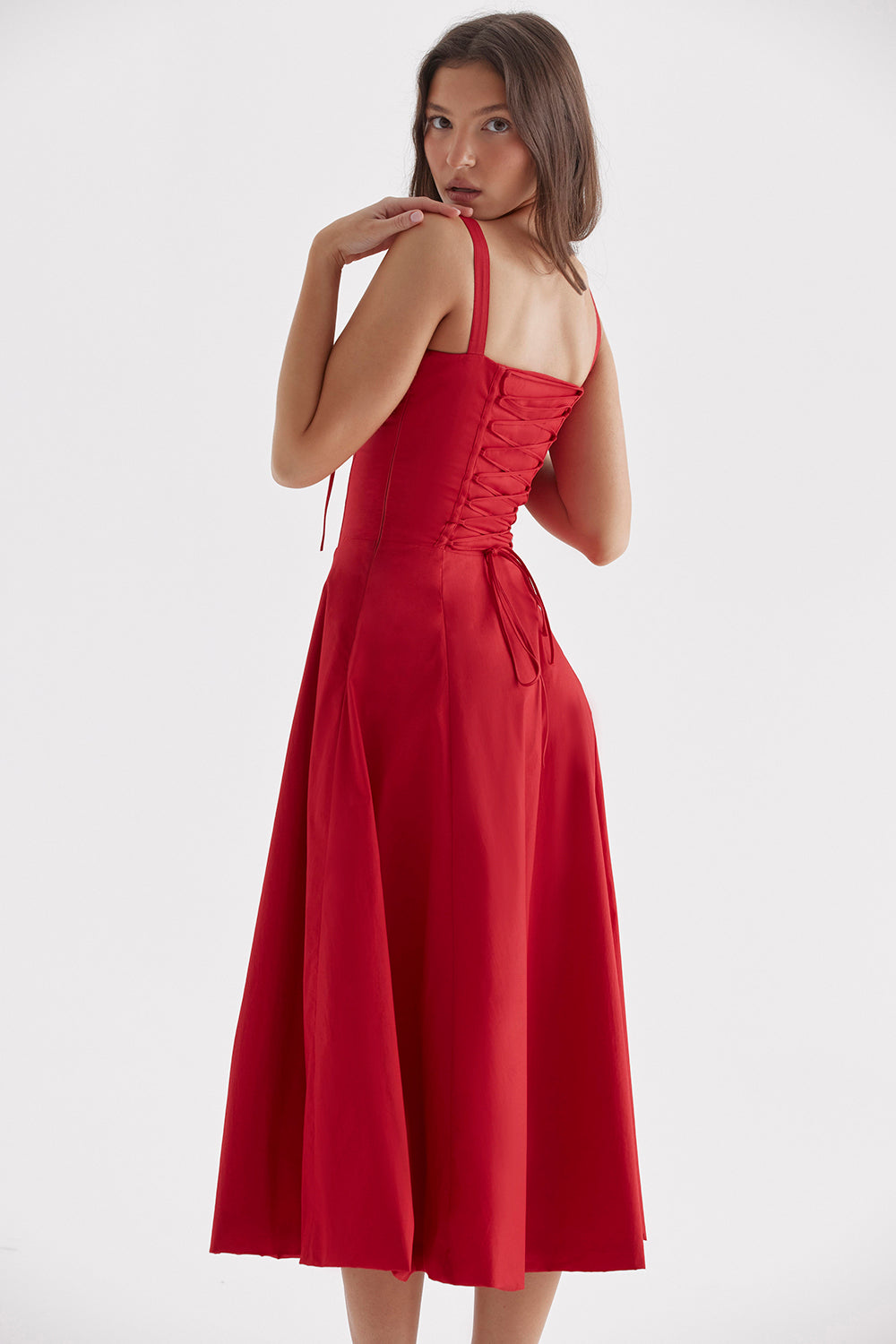Tailored Bustier Dress with Modern Spring Floral Print