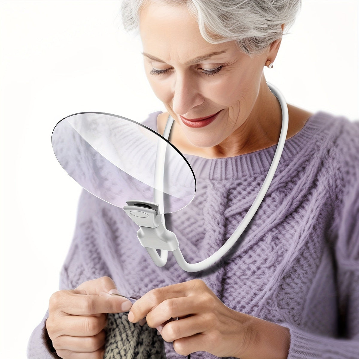 5X Magnifying Glass Pro – Hands-Free Adjustable Neck Magnifier for Seniors and Visually Impaired – Ideal for Reading, Sewing, Crafts, and Inspection