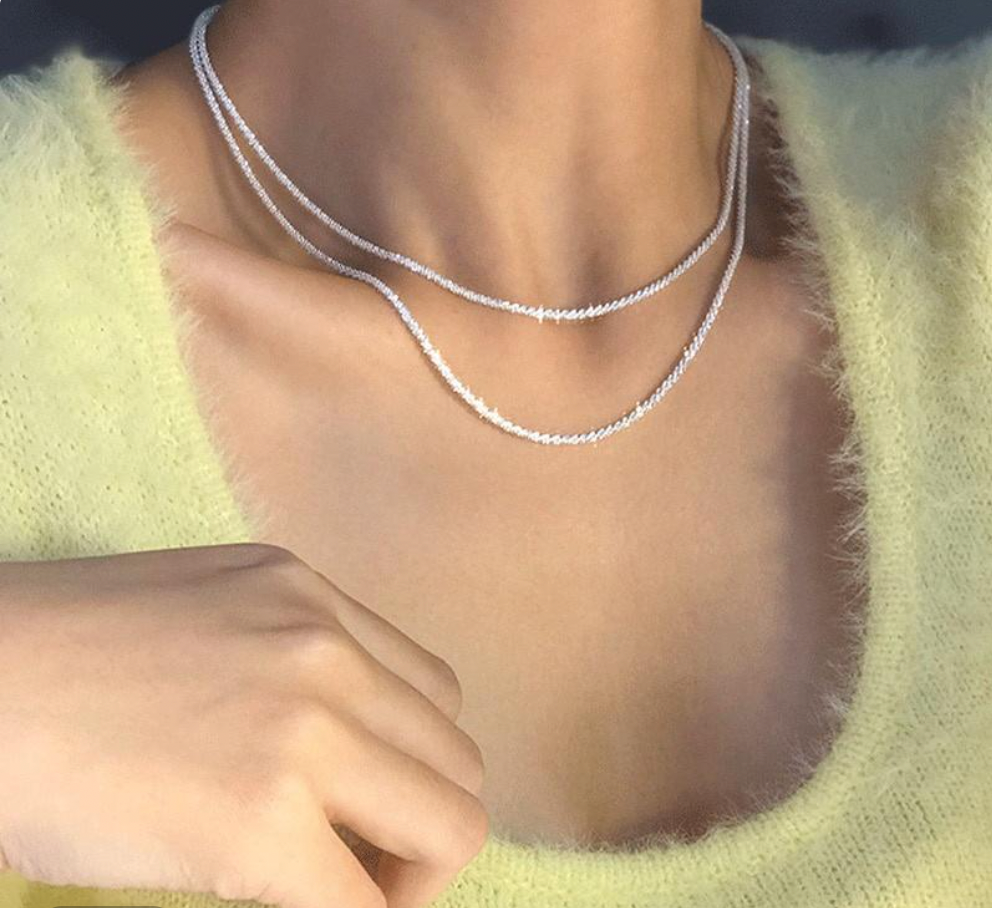 Silver Star Light Necklace Set