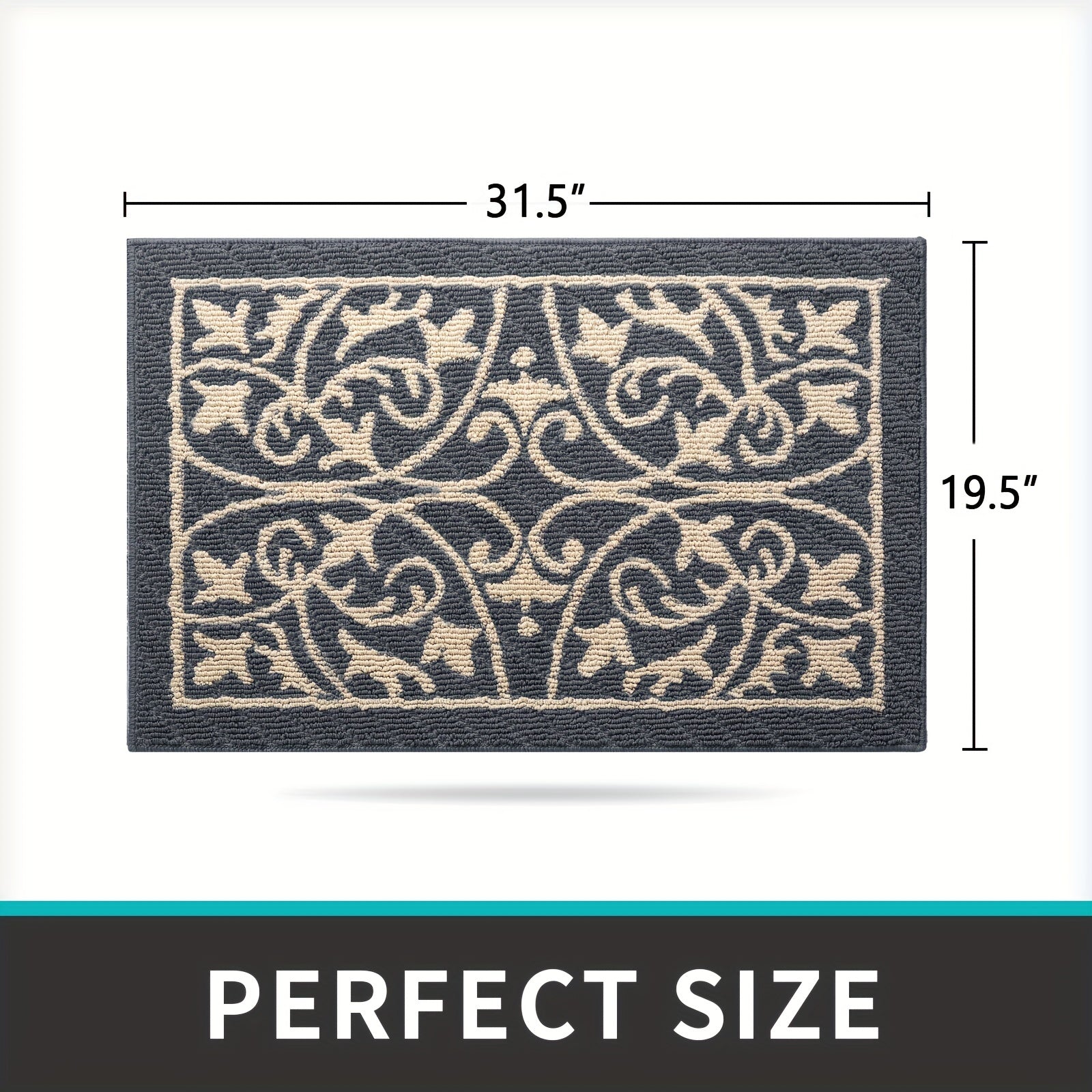 Low Profile Indoor Mat Entryway Rug Non-Slip - 1 Piece