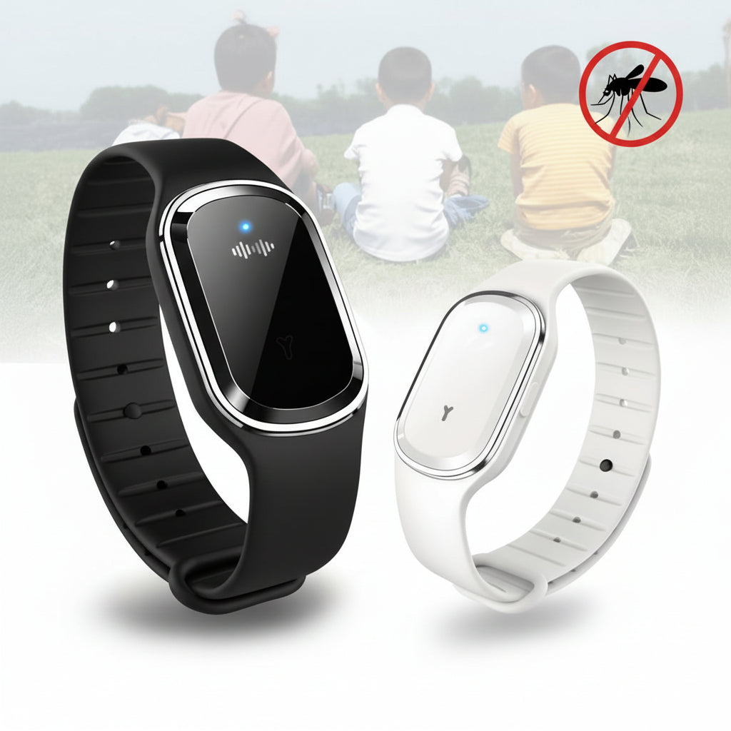 Ultrasonic Mosquito Repellent Bracelet with Rechargeable Battery and Modern Design