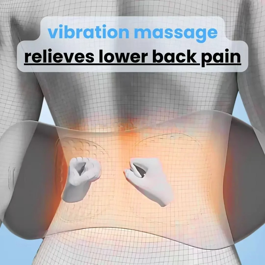 Back Pain Massager with Heat & Vibration, Support for Sciatica Relief, Lumbar Pain & Posture Correction β 3-in-1 Home Therapy