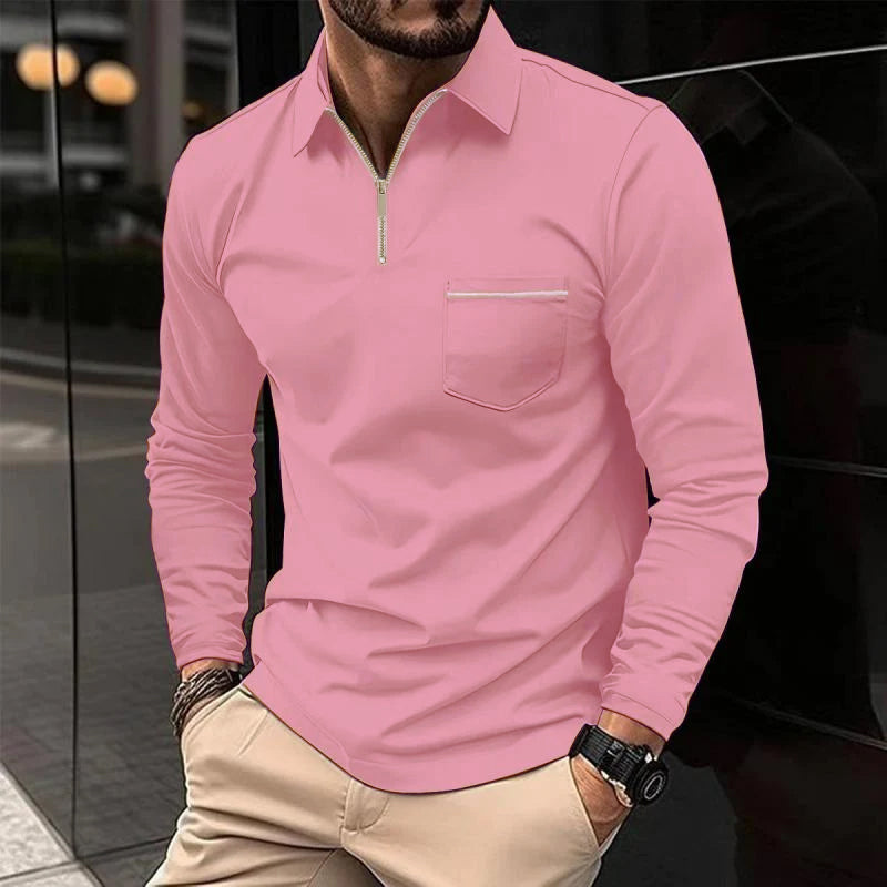 Men's Long Sleeve Polo Shirt | Zipper