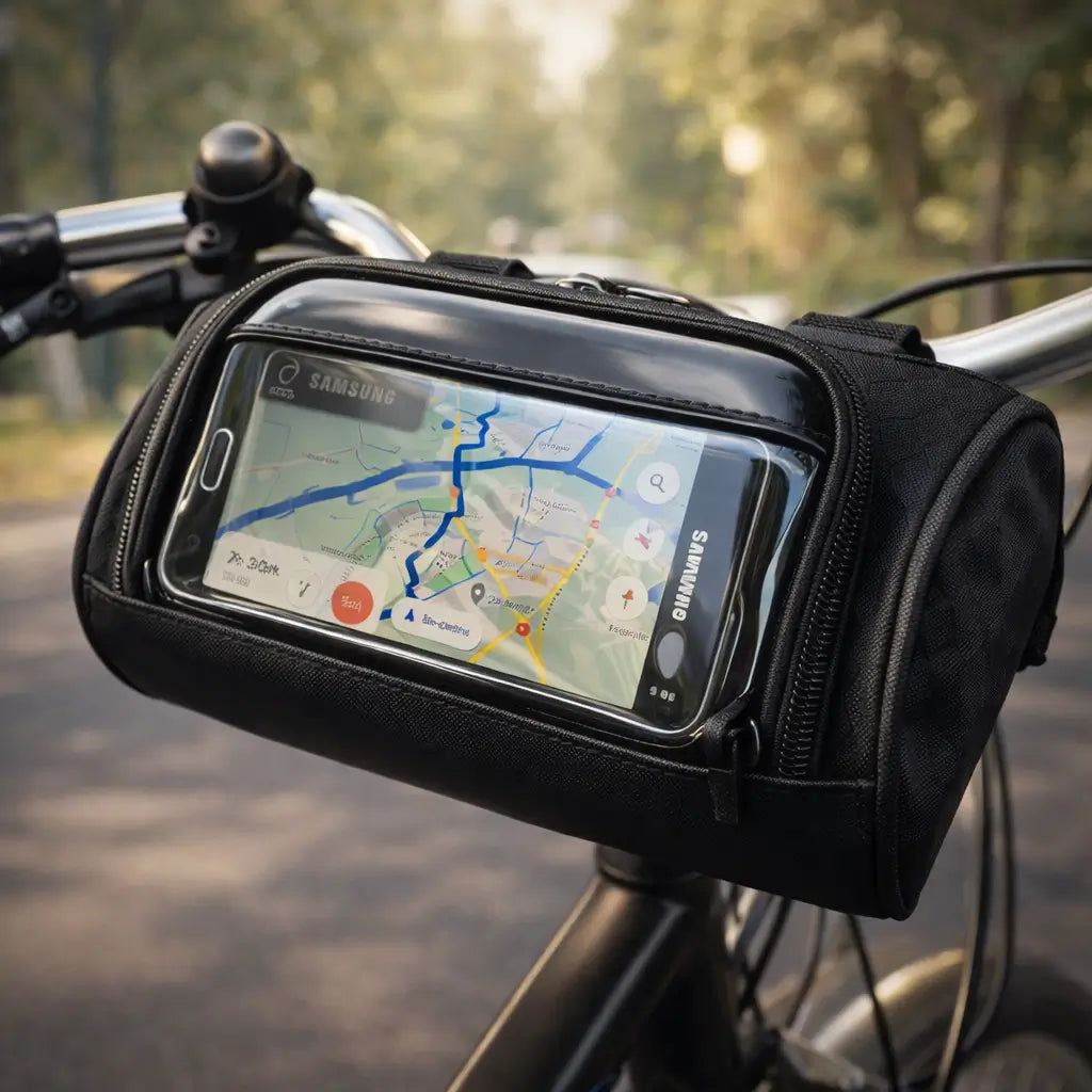 Waterproof Bicycle Handlebar Bag with Touchscreen