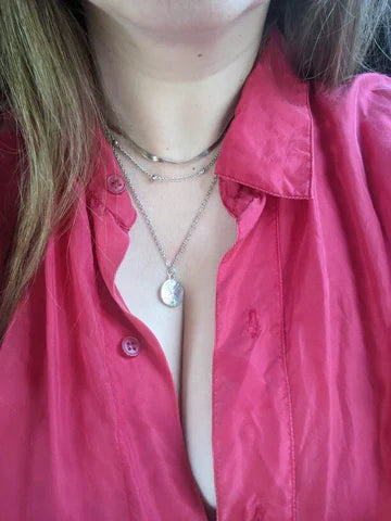 Triple Layer Silver Necklace