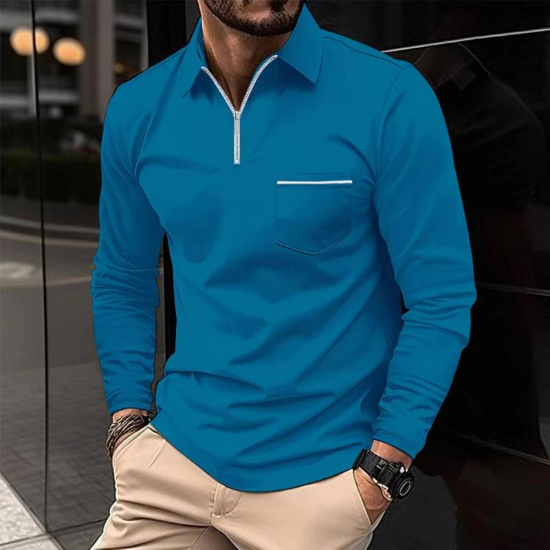 Men's Long Sleeve Polo Shirt | Zipper