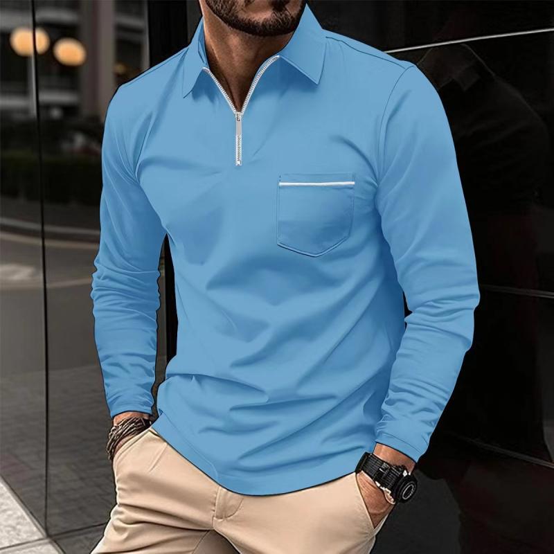 Men's Long Sleeve Polo Shirt | Zipper