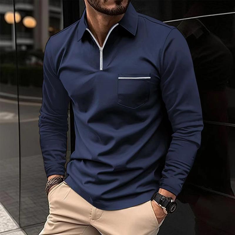 Men's Long Sleeve Polo Shirt | Zipper