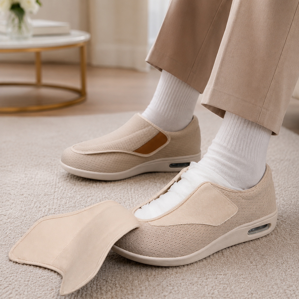 Cushioned Wide-Fit Shoes Designed for Sensitive and Swollen Feet
