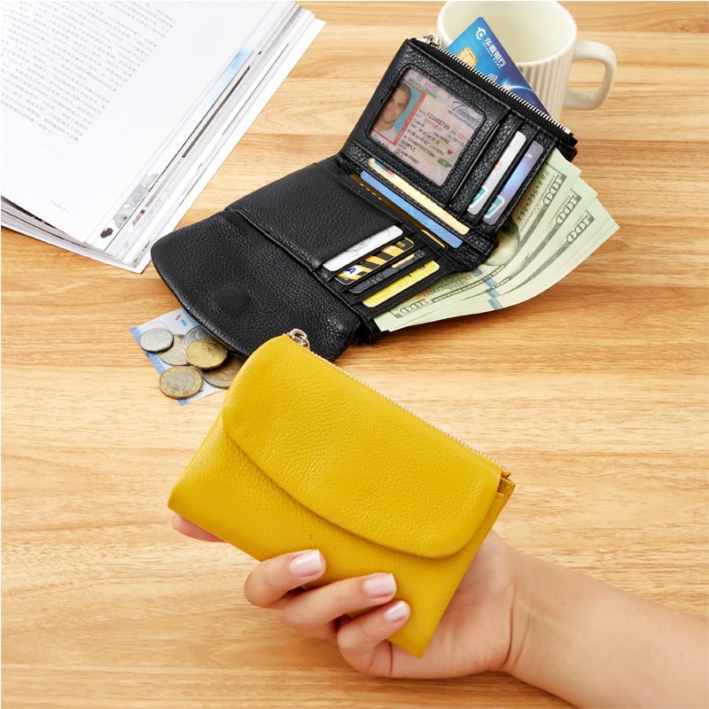 Compact RFID Leather Wallet
