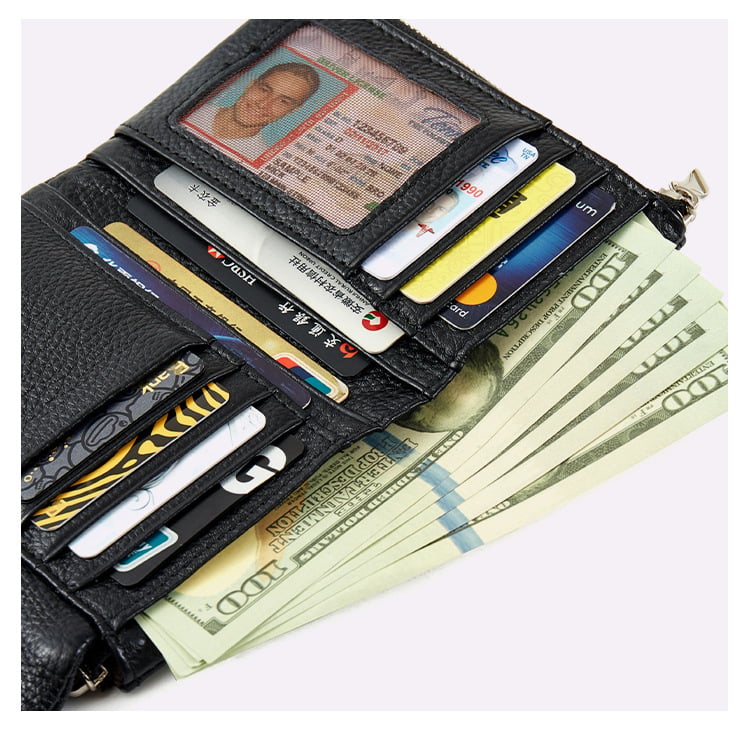 Compact RFID Leather Wallet