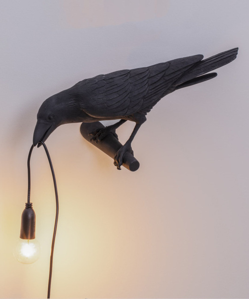 Unique Bird Design Table Lamp – Decorative Crow Light