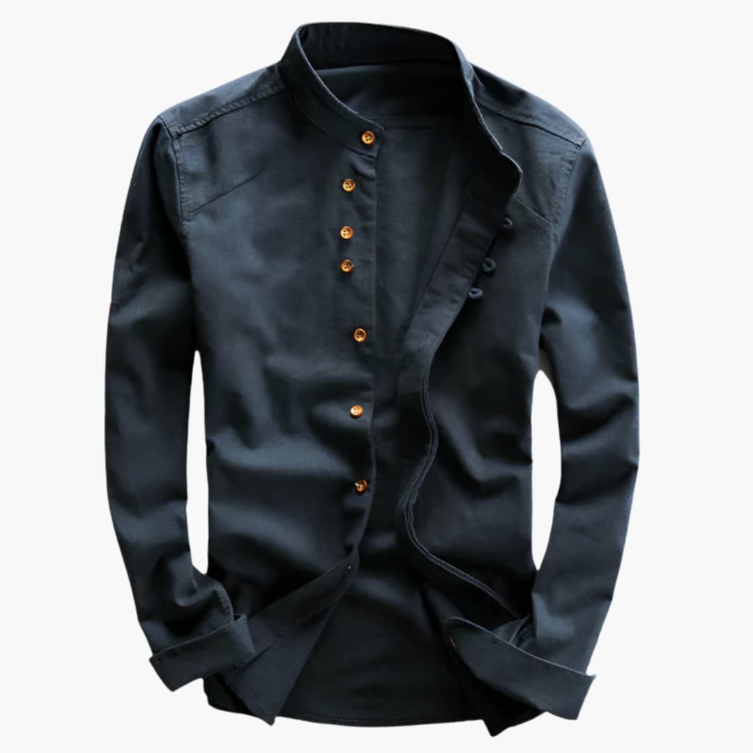 Men's Stand Collar Shirt | Long Sleeve
