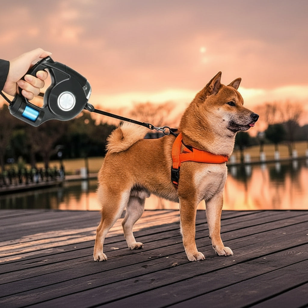 LED Dog Leash with Built-in Flashlight for Safe Walks