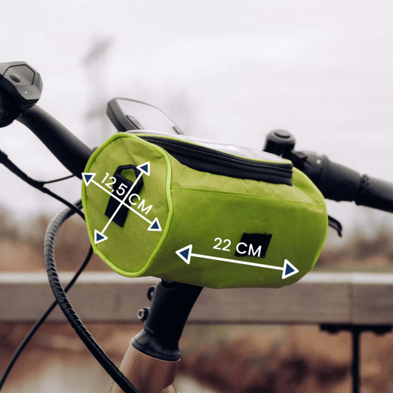 Compact Bike Handlebar Bag with Phone Pocket – Convenient Storage for On-the-Go
