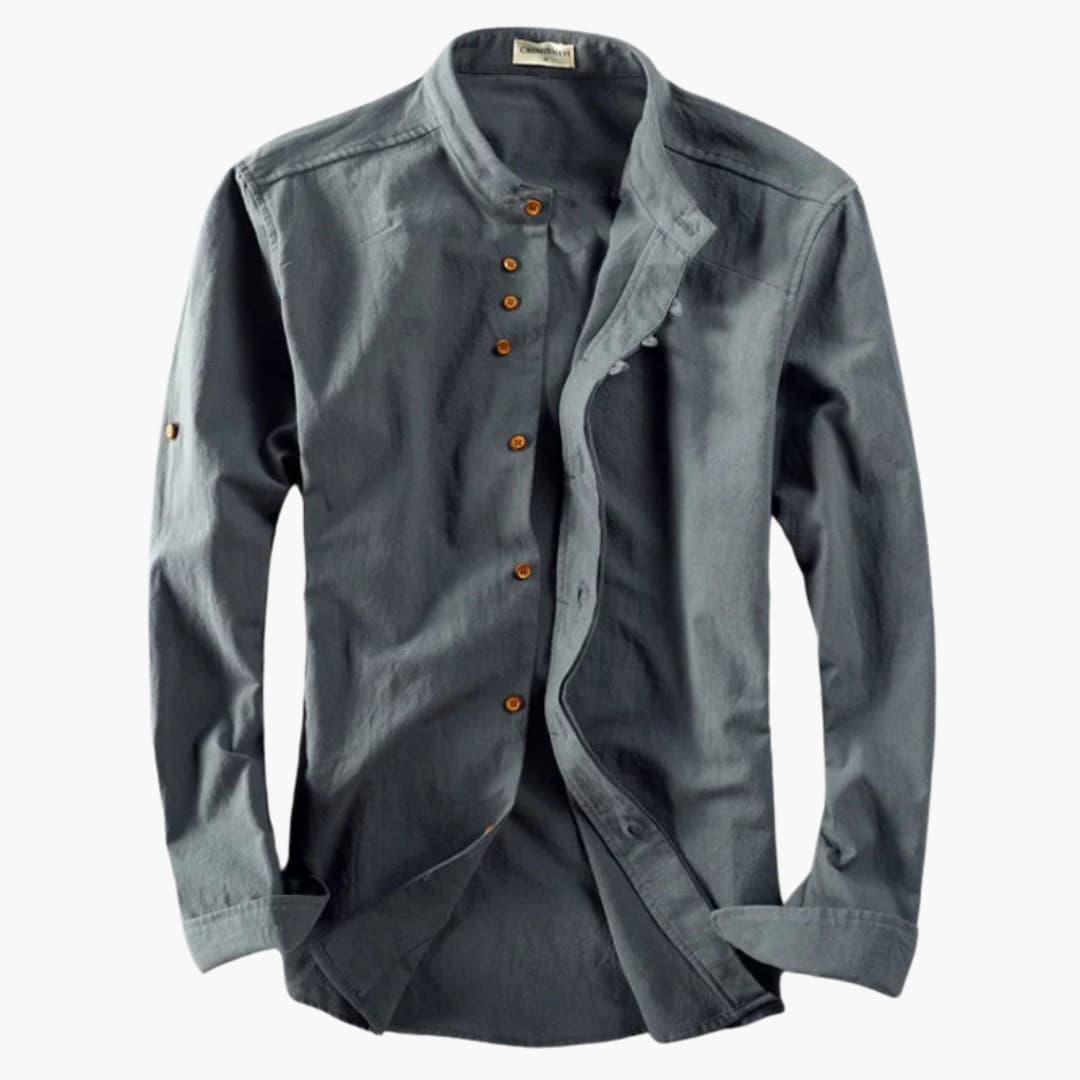 Men's Stand Collar Shirt | Long Sleeve