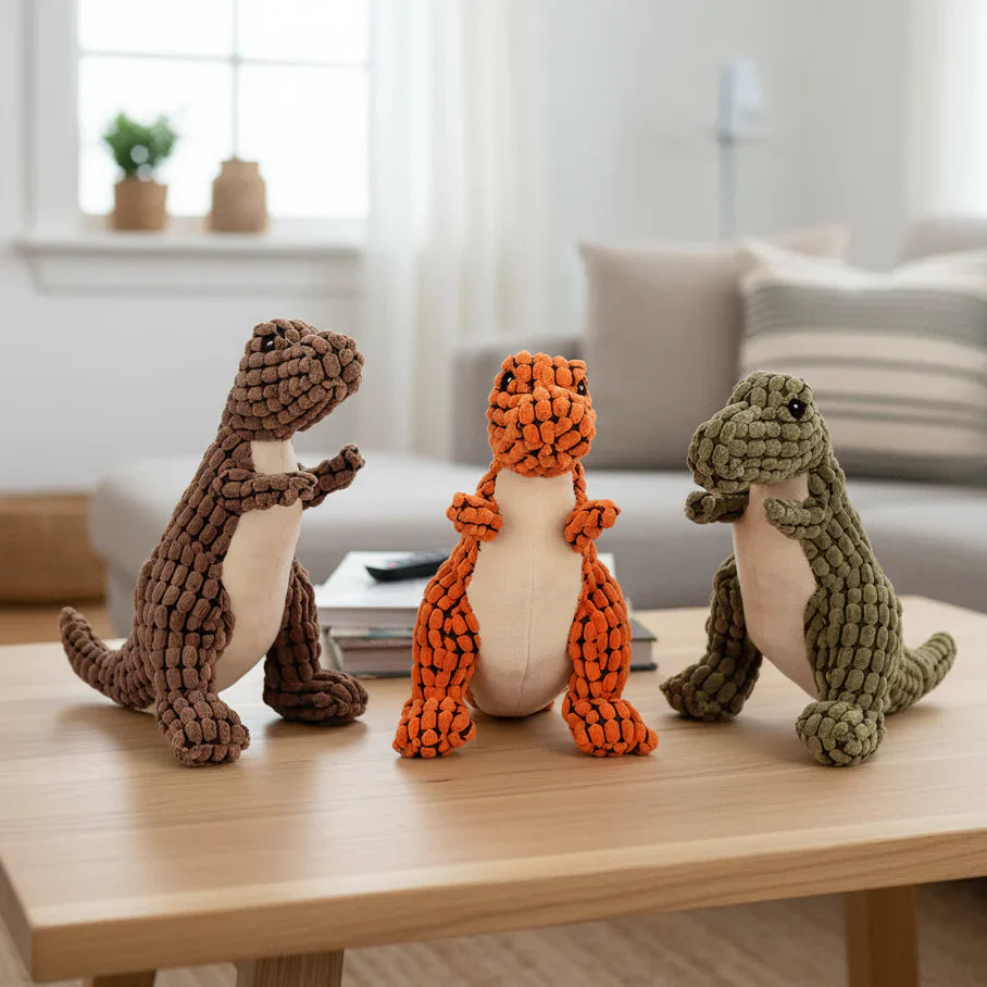 Indestructible Dinosaur-Shaped Dog Toy