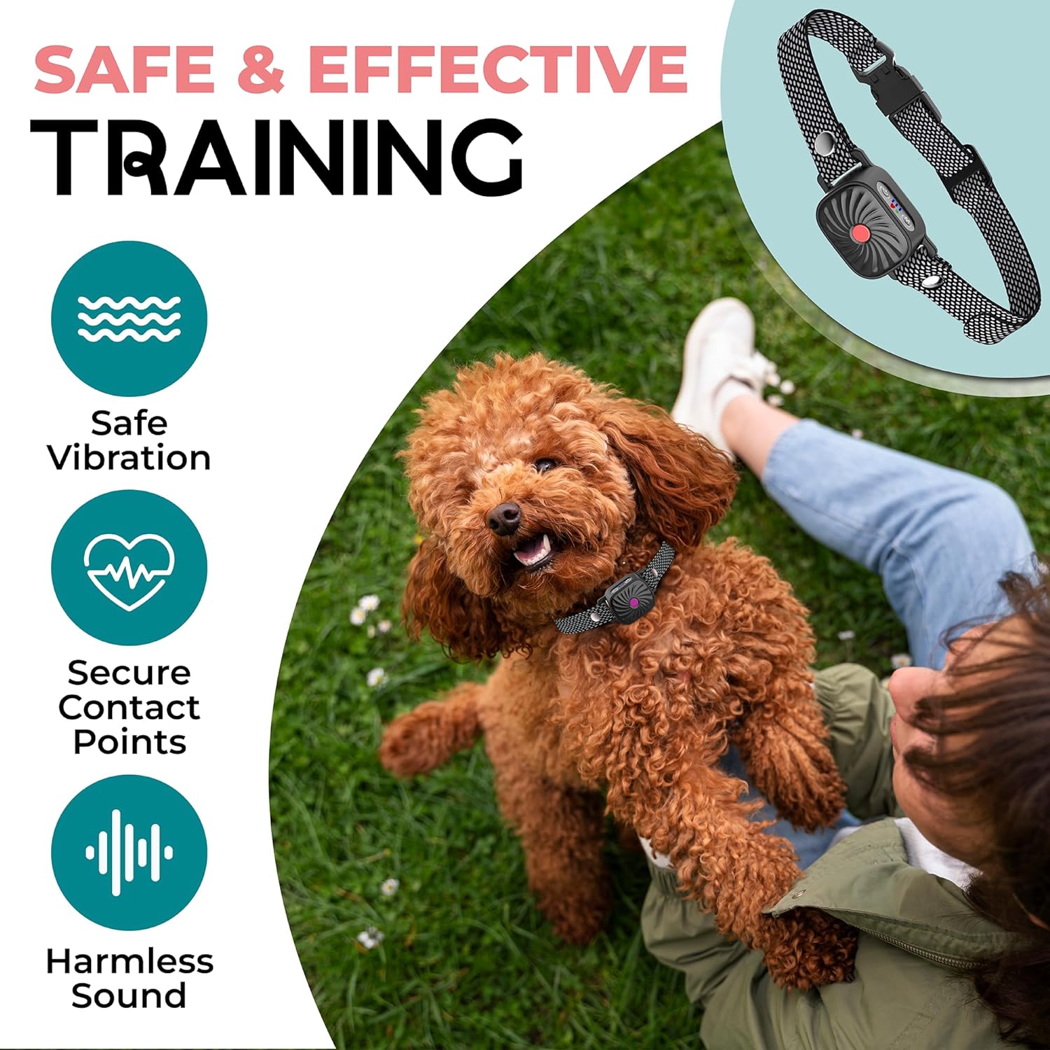 Anti-Bark Collar for Small Dogs | Features Sound & Vibration | IP87 Waterproof | Adjustable & Gentle Training Solution