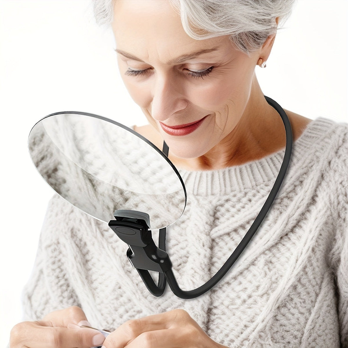 5X Magnifying Glass Pro – Hands-Free Adjustable Neck Magnifier for Seniors and Visually Impaired – Ideal for Reading, Sewing, Crafts, and Inspection