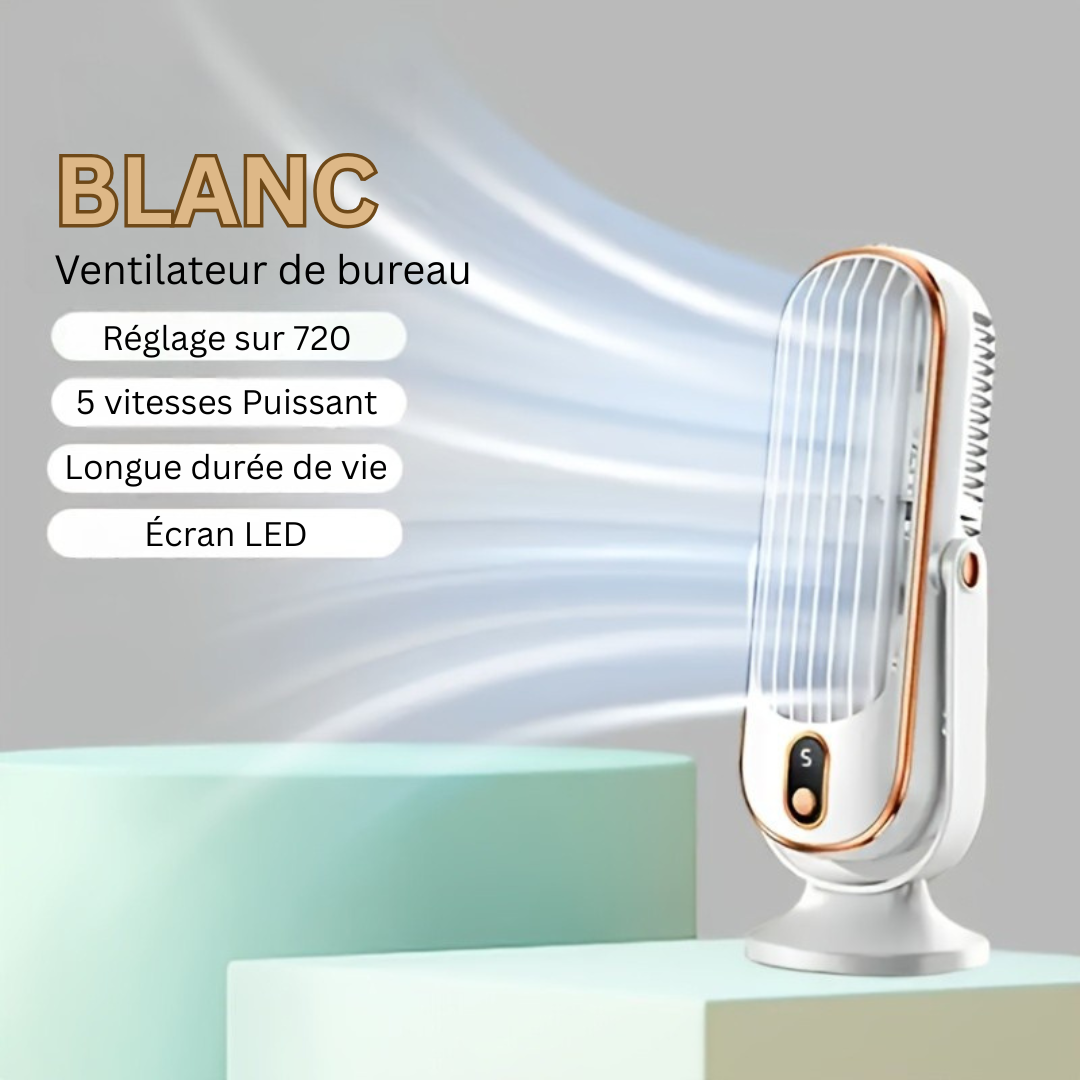 Premium Cooling Fan | Dual Motor, 720° Rotation, USB Rechargeable & Ultra Quiet for Ultimate Comfort Anywhere