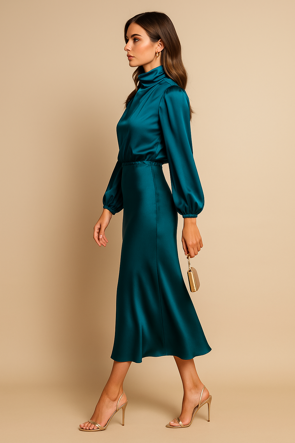 Party High Waist Dress | Midi