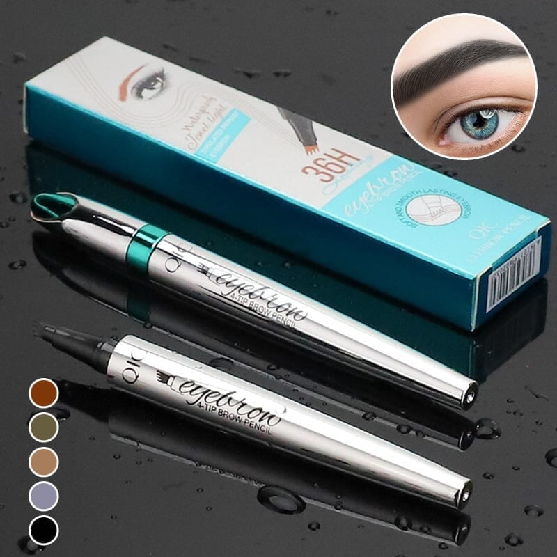 Waterproof Microblading Eyebrow Pencil with 4-Tip Design