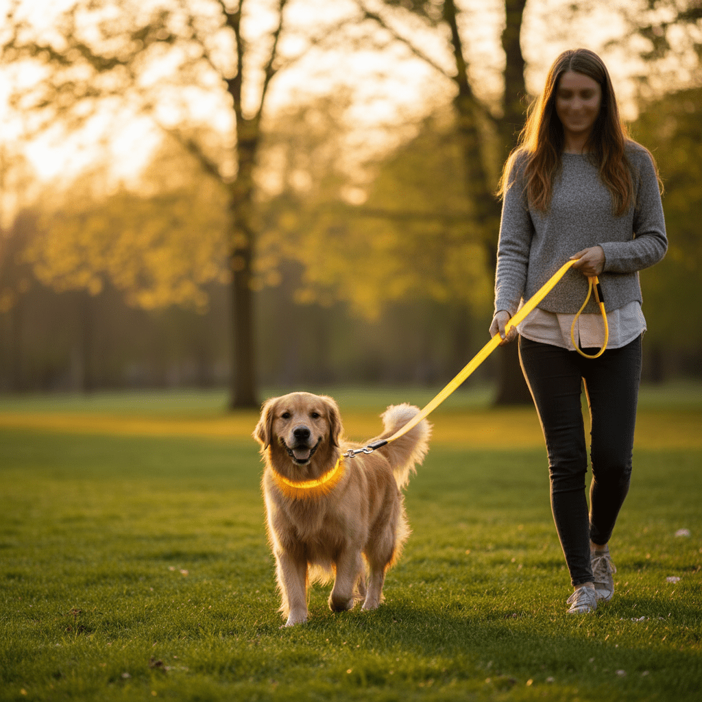 LED Dog Leash with USB Charging & Reflective Design