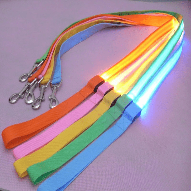 LED Dog Leash with USB Charging & Reflective Design