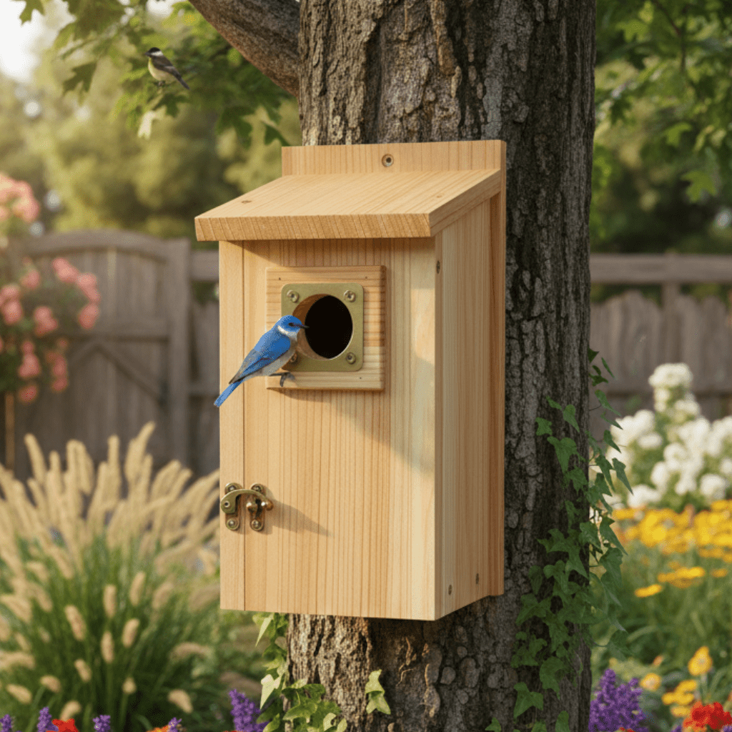Wood Nesting House for Blue Jays, Swallows, and Small Birds