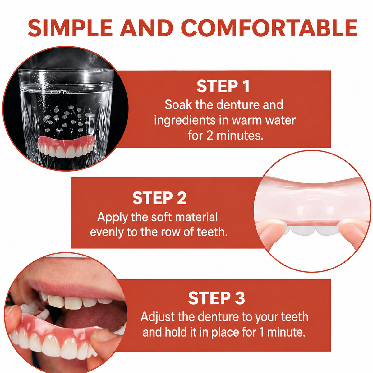 Silicone Dental Replacement Cushion | Non-Slip Design | Comfortable Prosthesis