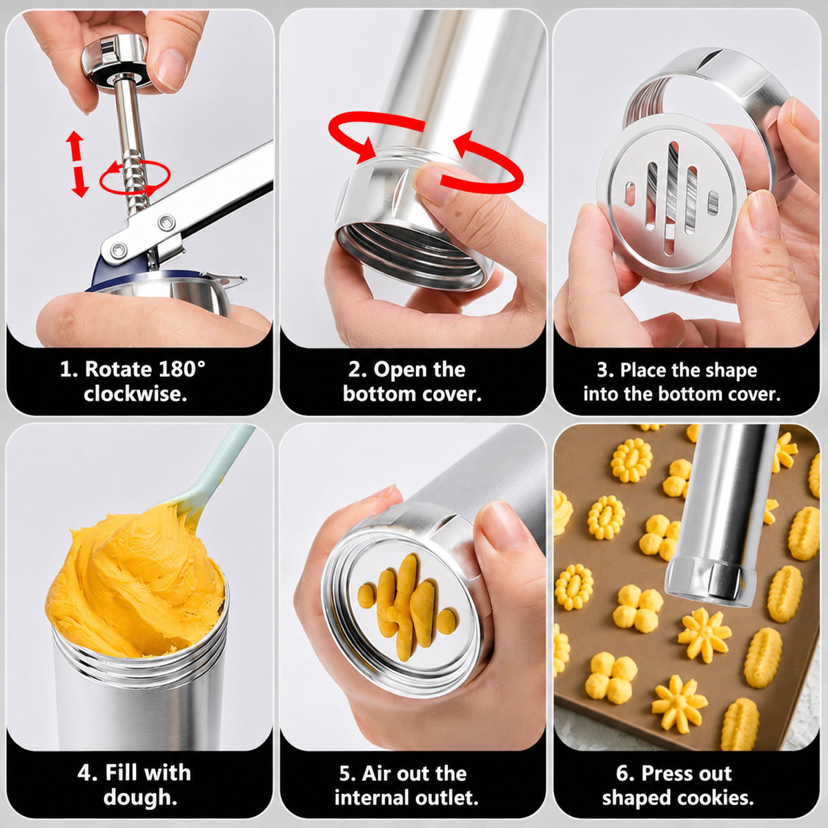 Stainless Steel Cookie Press | Ideal for Uniform Cookies