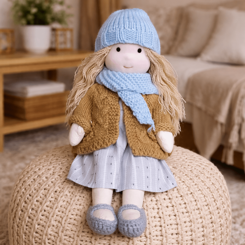 Handmade Waldorf Doll Crafted from Cotton for Creative Play