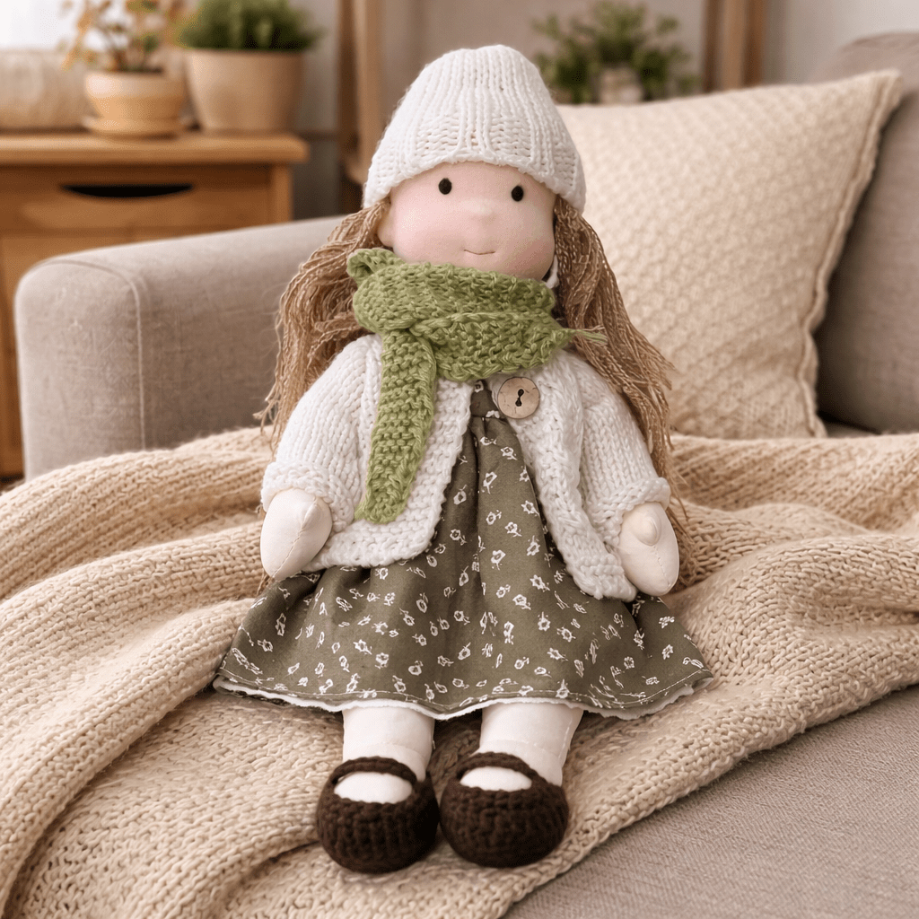 Handmade Waldorf Doll Crafted from Cotton for Creative Play