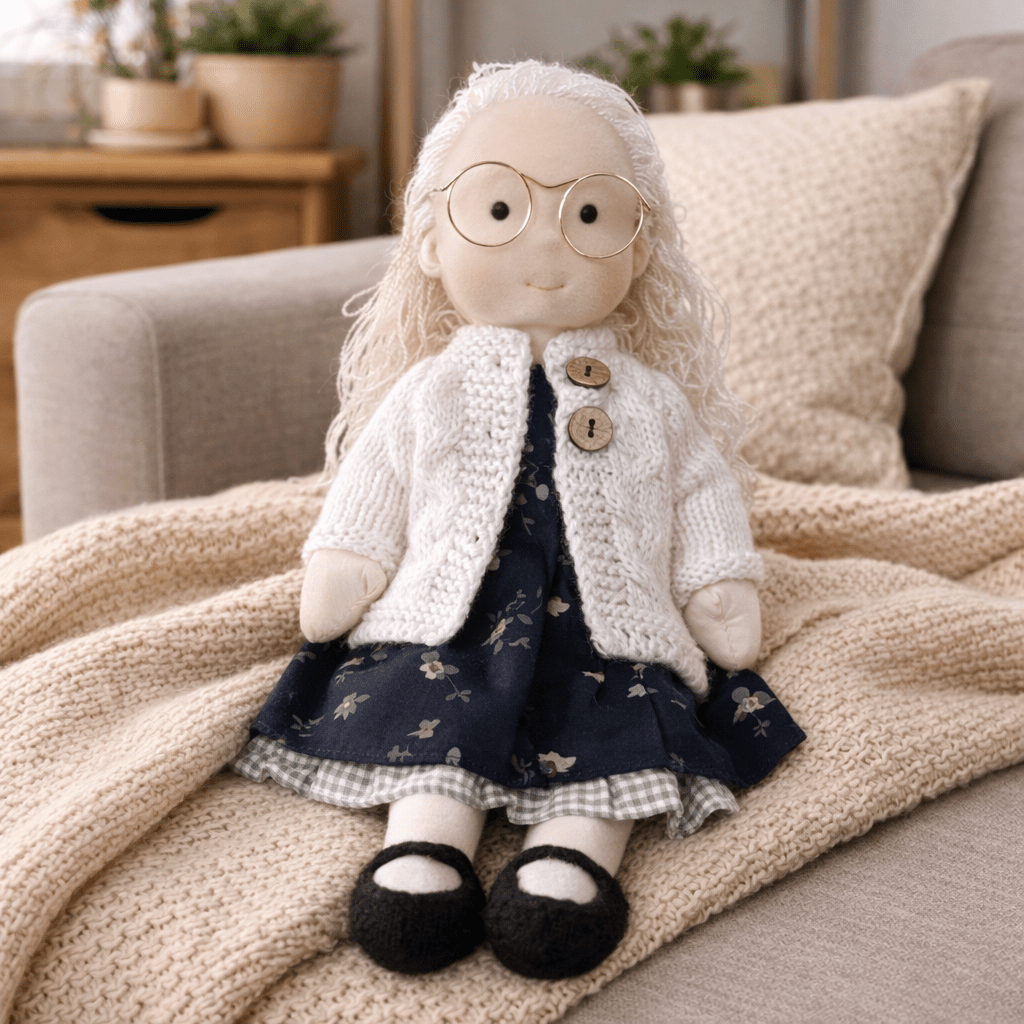 Handmade Waldorf Doll Crafted from Cotton for Creative Play