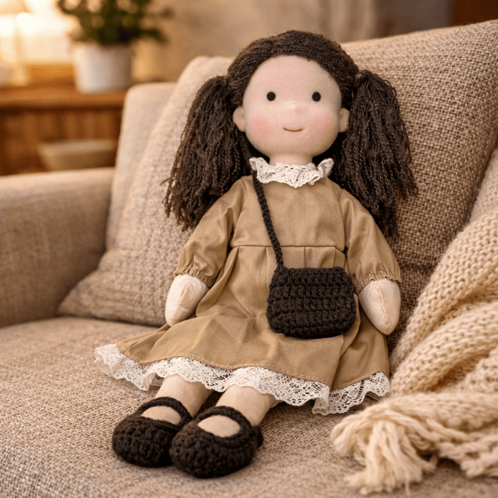 Handmade Waldorf Doll Crafted from Cotton for Creative Play
