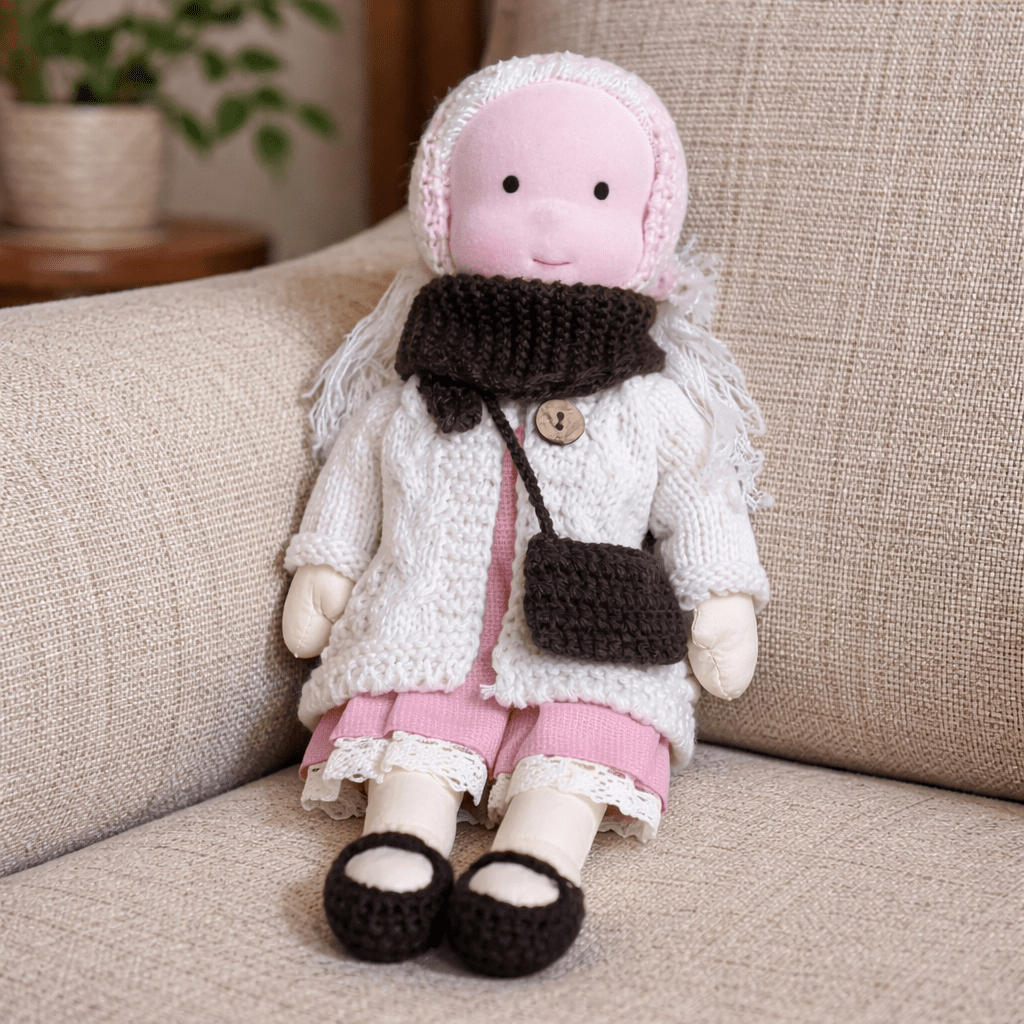 Handmade Waldorf Doll Crafted from Cotton for Creative Play