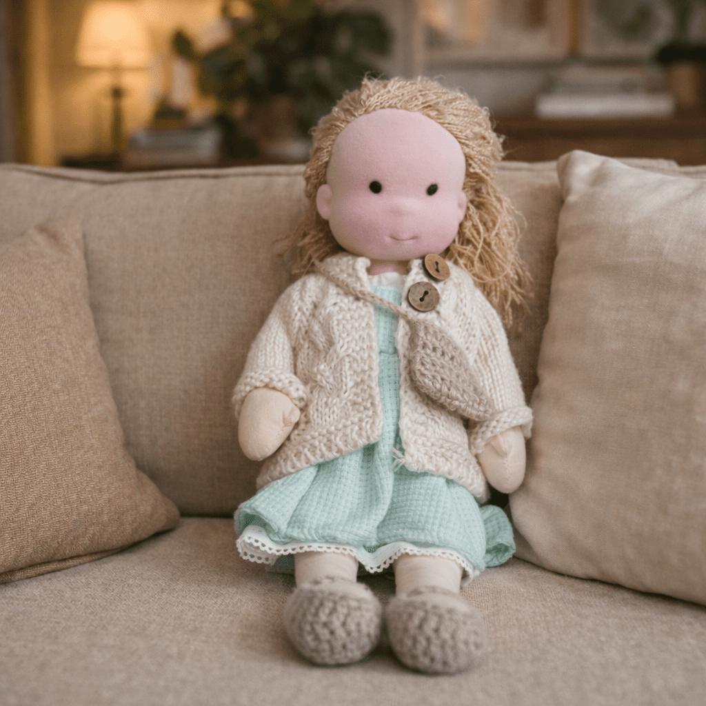 Handmade Waldorf Doll Crafted from Cotton for Creative Play
