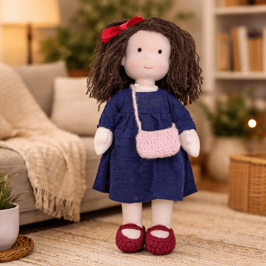 Handmade Waldorf Doll Crafted from Cotton for Creative Play