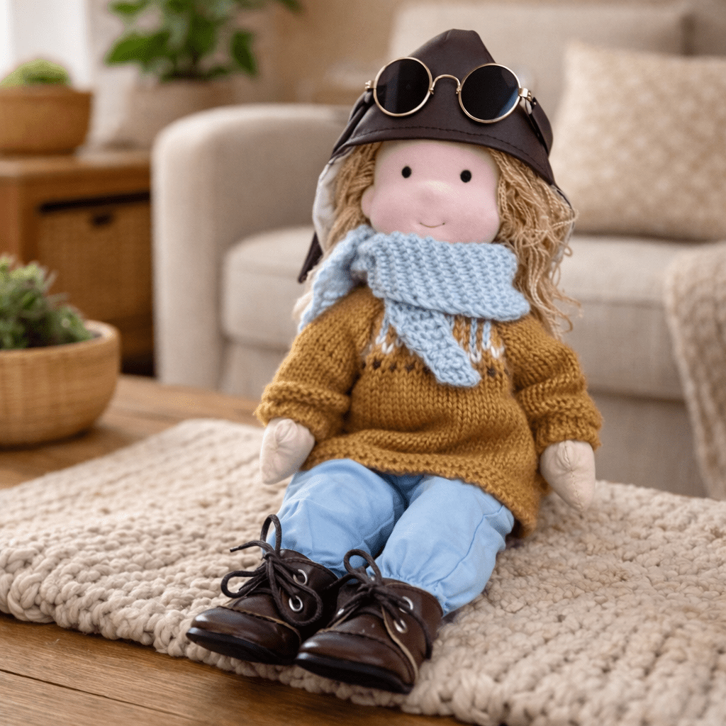 Handmade Waldorf Doll Crafted from Cotton for Creative Play