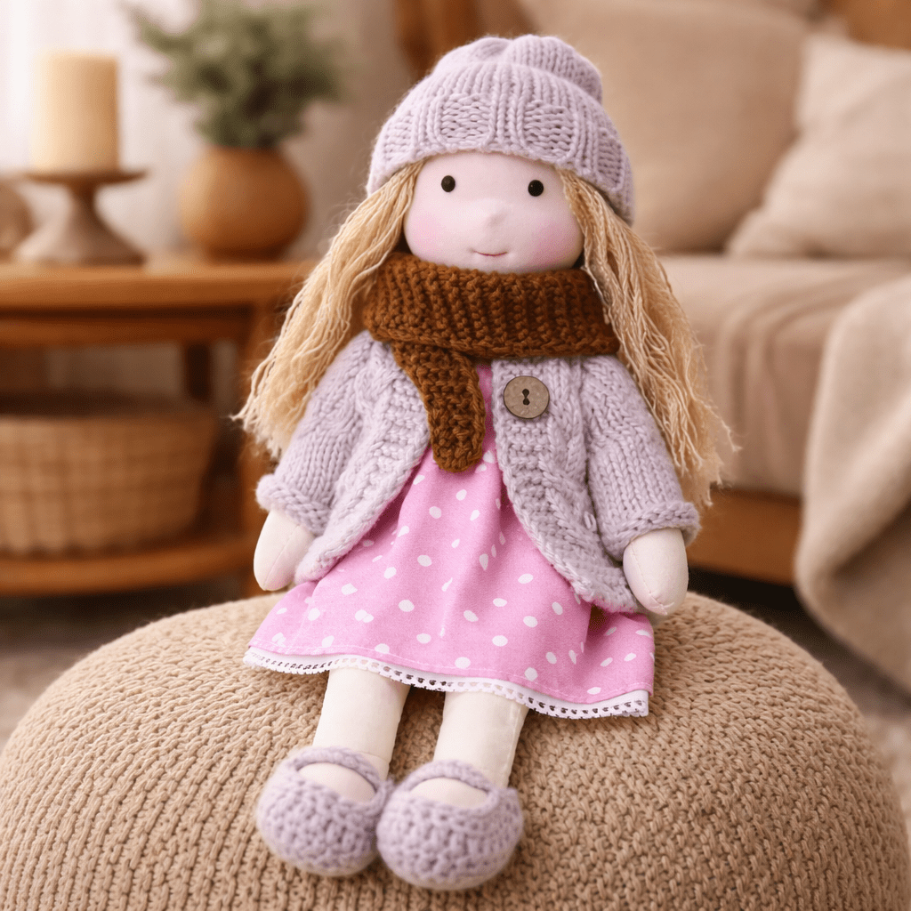 Handmade Waldorf Doll Crafted from Cotton for Creative Play