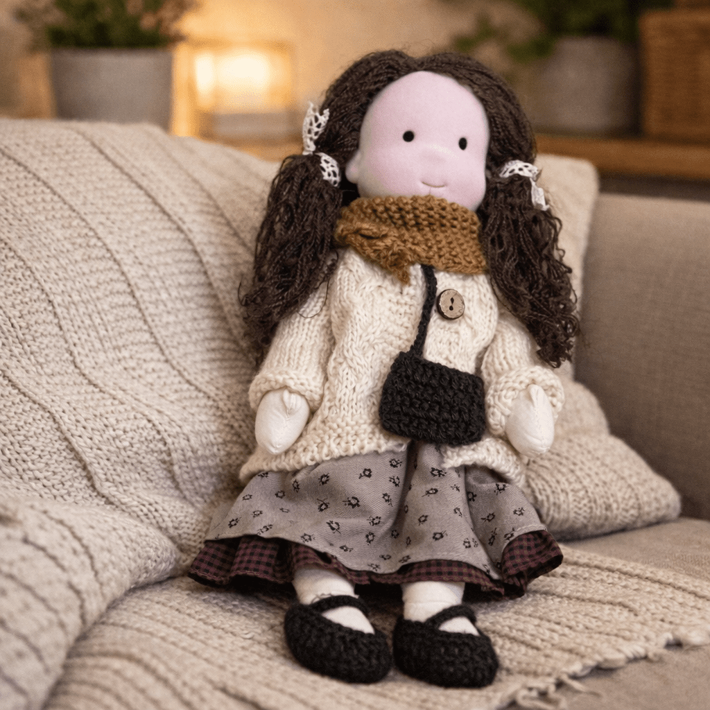 Handmade Waldorf Doll Crafted from Cotton for Creative Play