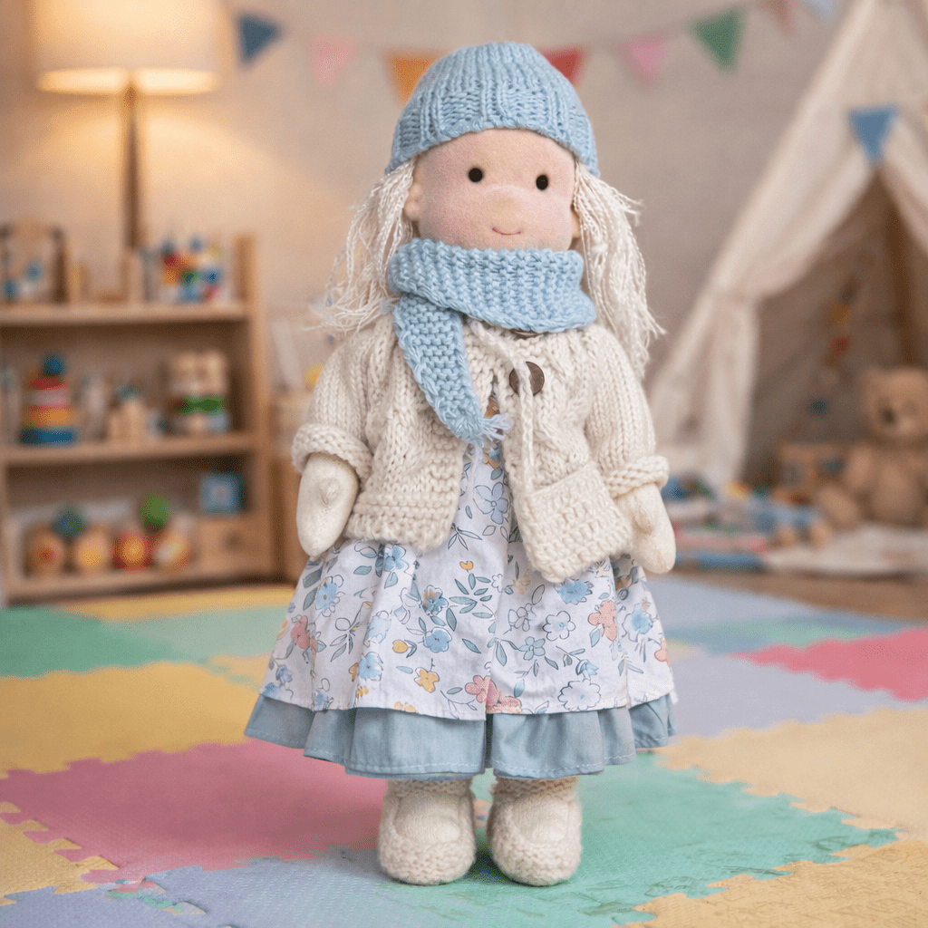 Handmade Waldorf Doll Crafted from Cotton for Creative Play