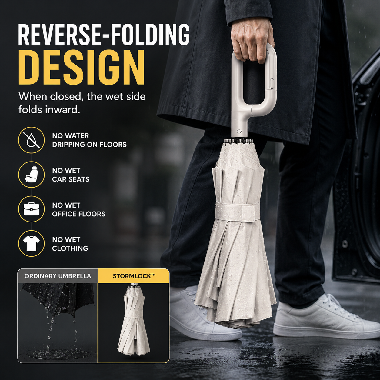 Automatic Windproof Umbrella with 8-Rib Structure and UV Protection for Enhanced Weather Resistance and Everyday Travel Convenience