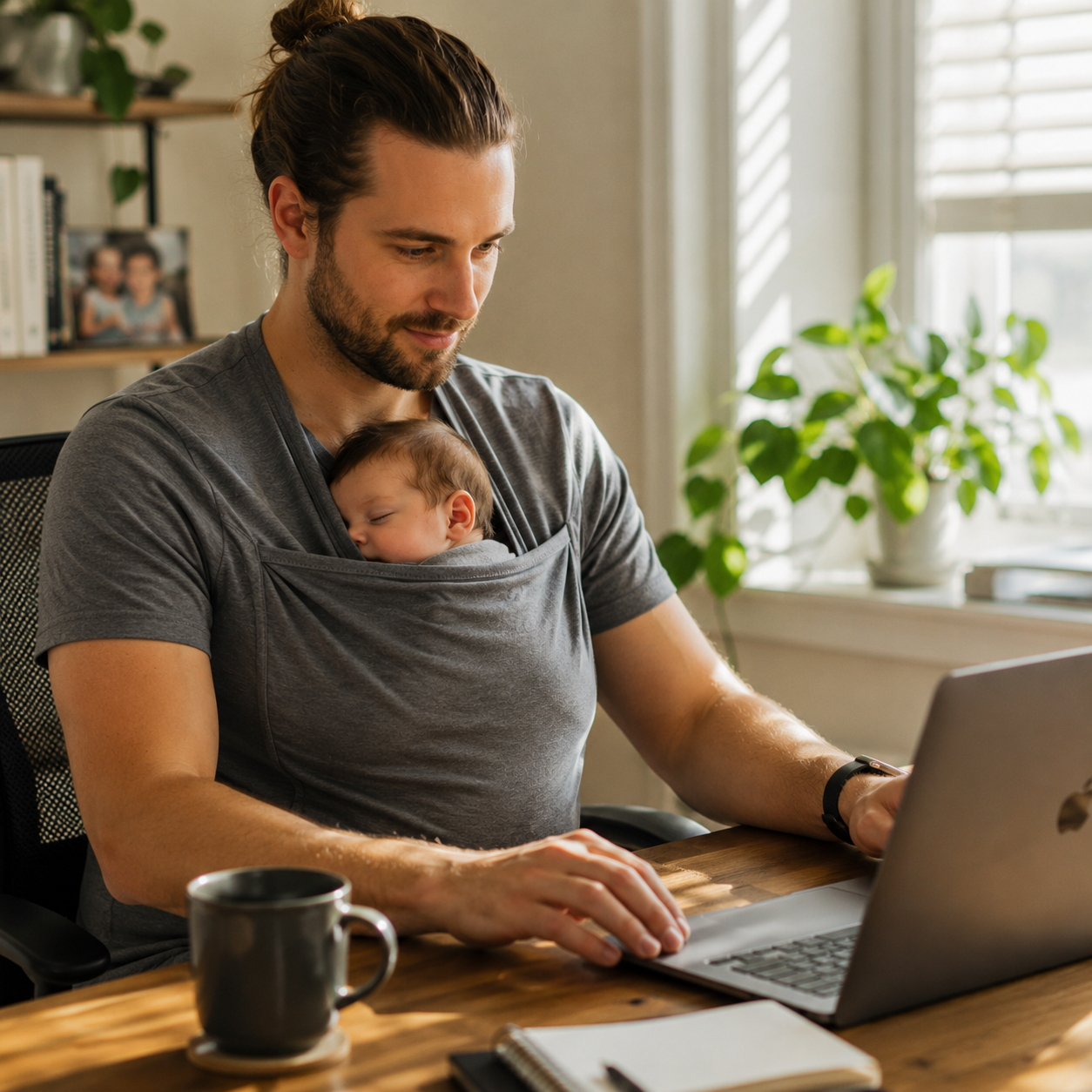 Innovative Babywearing Shirt for Hands-Free Parenting & Nursing