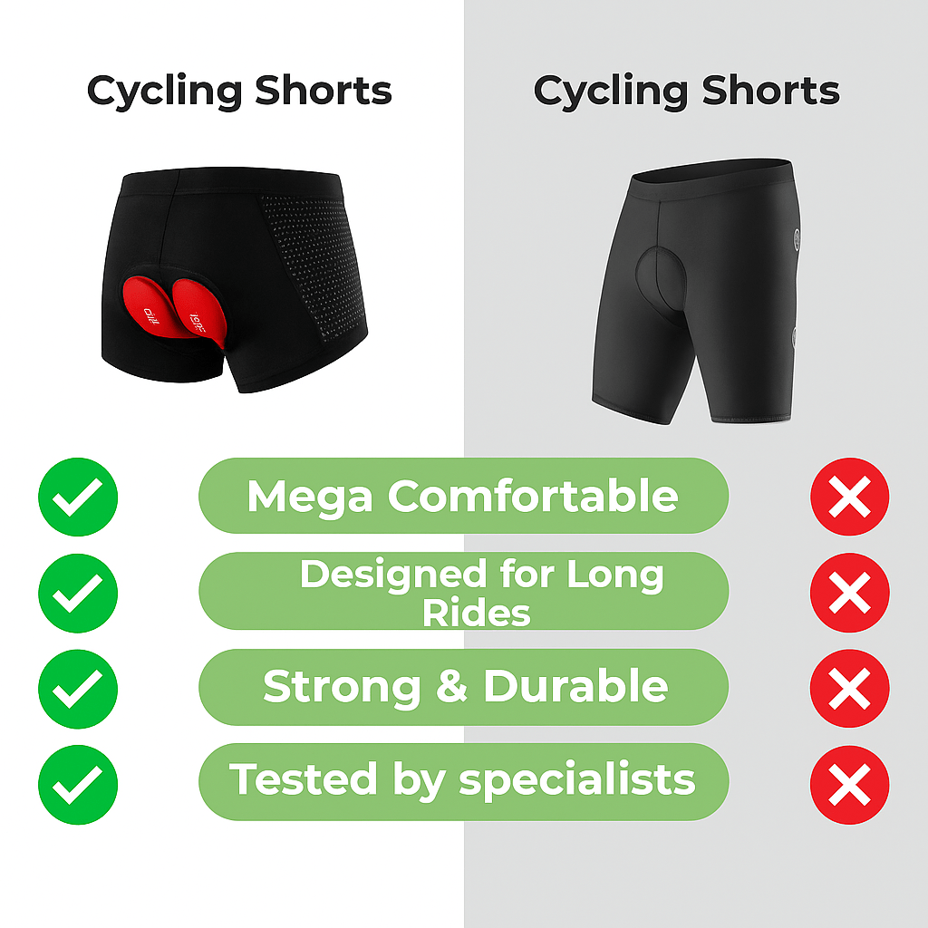 Gel-Padded Cycling Shorts to Alleviate Saddle Pain