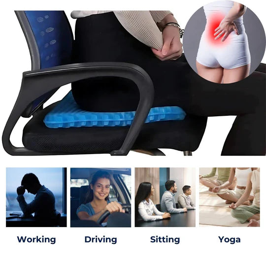 Orthopedic Gel Seat Cushion for Tailbone and Lumbar Support
