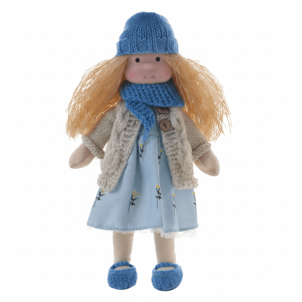 Handmade Waldorf Doll Crafted from Cotton for Creative Play